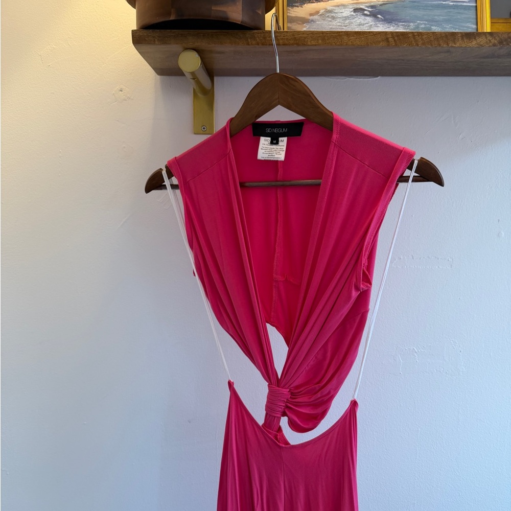 Triple Loop Knit Dress in Bright Pink - Picture 5 of 8